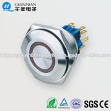 30mm 1no 1nc/2no 2nc Resetable Self-Locking Flat Ring Illuminated IP67 Ik10 Push Button Switch