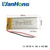 3.7V 700mAh 702050 Lithium Rechargeable Battery