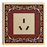 Brass Faceplate Wall Power Point with Classic Patterns