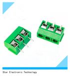 3 Pin 5mm Pitch PCB Green Spring Screw Mount Terminal Block