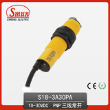 Photoelectric Switch (S18-3A-30PA) Photoelectric Sensor 10-30VDC Diffused Reflection Type Normal Open 30cm Detection Distance