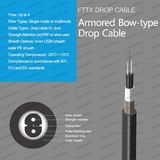 Gypha FTTH Indoor Armored Bow-Tape Drop Fiber Optic Cable