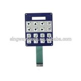 Membrane Graphic Overlay Control Panel with LED Window and Embossed Buttons
