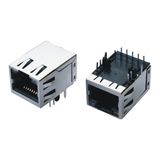 Shielded PCB 10p RJ45 Female Socket with Transformer
