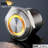 16mm 12V Ring Illumination Momentary Normal Open Electric Car Switch