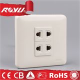 220V 2 Pin Double Plastic Multiple Power Socket