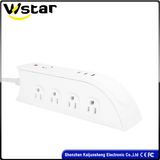White/Black Electronical Extension Power, 3 USB Port, Us Standard, F150-C
