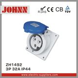 IP44 3p 32A Slopping Panel Mounted Socket for Industrial