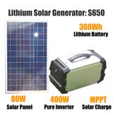 360wh Outdoor Portable Solar Generator Set with 80W Solar Panel