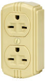 15A, 125VAC, 6-15r, Surface-Mount Duplex Electrical Socket