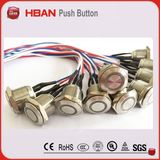 19mm Dia Ring Illuminated Waterpproof Metal Push Button Switch