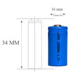 16340 3.7V 1200mAh Rechargeable Battery for Flashlight Laserpen