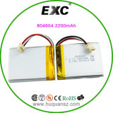 2200mAh 3.7V 804654 Rechargeable Lithium Polymer Battery with Exc