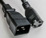 220V VDE Approval 3 Pins IEC C19 C20 to C13 C14 Connector Power Cord Heavy Duty