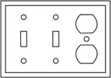 3-Gang 2-Toggle 1-Receptacle Device Combination Wallplate