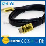 Flat HDMI Cable 19 Pin Plug-Plug Cable for 4K & HDTV with Gold Plug