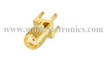 SMA Female Straight for PCB Mount, PCB Mount SMA Female Straight Connector, 13mm Length, Gold Plated