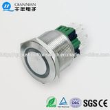 25mm 1no Nc/2no 2nc Resetable Self-Locking Flat Ring Illuminated IP67 Ik10 Push Button Switch