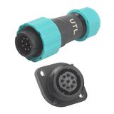 IP68 Circular Connector Panel Mount Socket 2 Hole Flange