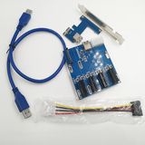 Mining PCI-E to Pcie Adapter 1X To4X 4ports PCI-E 1X Expansion Card Splitter Slot 4 Pcie