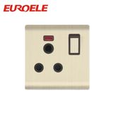 15A Aluminum Plate Champagne Gold Switched Socket