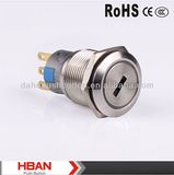 Hban CE RoHS (19mm) 2position 3position Metal Key Switch