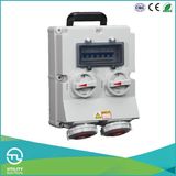 IP67 Twin Female Sockets with Switches and DIN Installation Rail