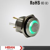 16mm High Round Ring LED Blue Light Push Button Switch