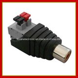 Screwless Terminals CCTV RCA Female Pressed Connector