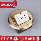 Round Shape Copper Material Universal Raised Floor Plugs Socket