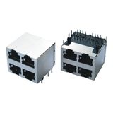 Stacked 2X2 Multiport RJ45 Connector