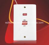 New Style 45A 1 Gang Double Pole BS Wall Switch Witch Neon