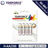 (AA/HR6) 2300mAh Rechargeable Nickel Metal Hydride Long Service Life Battery with Ios9001 for Microphone