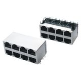 Made in China RJ45 Connector 2 Row Dual Ports PCB Socket