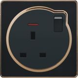 British Standard 13A Square-Pinned Switched Socket with Neon (A1)