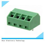 Nylon 4 Pin Pole Rising Clamp Terminal Block Connector Green Color