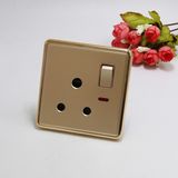 UK Standard One Gang Switched 15A Socket with Neon