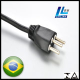 3-Pin Copper Brazil Power Cord Plug with TUV Certified OEM