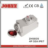 IP67 4p 32A High Quality Industrial Socket with Switches and Mechanical Interlock