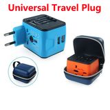 Universal All in One Worldwide Travel Power Plug Wall AC Adapter Charger with Dual USB Charging Ports for Us/EU/UK/Au