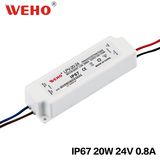 IP67 AC to DC 20W Plastic 24V Waterproof LED Power Supply
