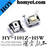 High Quality Micro Switchtact Switch with White Button 5mm High (HY-1101Z-H5W)