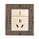 Brass Hotel Switch Socket with Classic Patterns