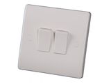 2 Gang BS Wall Light Switch with Hook Cap