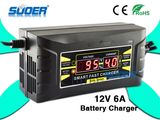 Suoer 12V 6A LCD Display Smart Fast Battery Charger (SON-1206D)