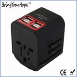 Black Universal Travel Power Adaptor with 4 USB Charger (XH-UC-014)