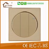 Champagne Gold 3 Gang 1 Way Wall Switch
