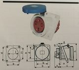 2015 Newest Angled Panel Mount Socket IP44 63A