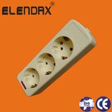 10/16A Europe 3 Way Power Extension Socket with Lamp (E9003E)