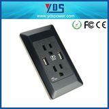 2 Pin&3 Pin Wall Socket 2gang 1way and 8hole